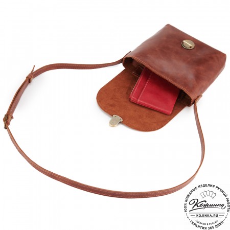  Кожаная сумка "Калифорния Нью" (коньяк)